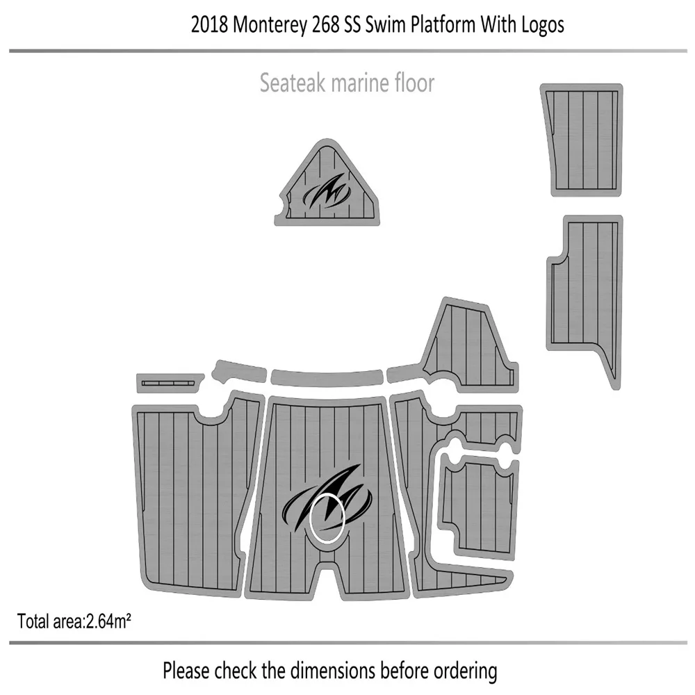 2018 Monterey 268 SS платформа для плавания 1/4 дюйма 6 мм EVA искусственный Тиковый