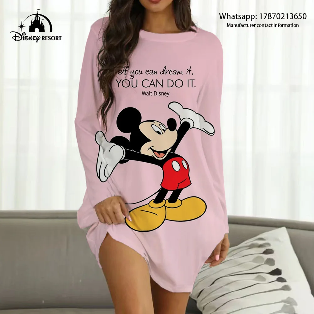 

New Disney Brand Fashion Casual Ladies Loungewear Mickey and Minnie Print Boho Loungewear Sexy Party Loungewear