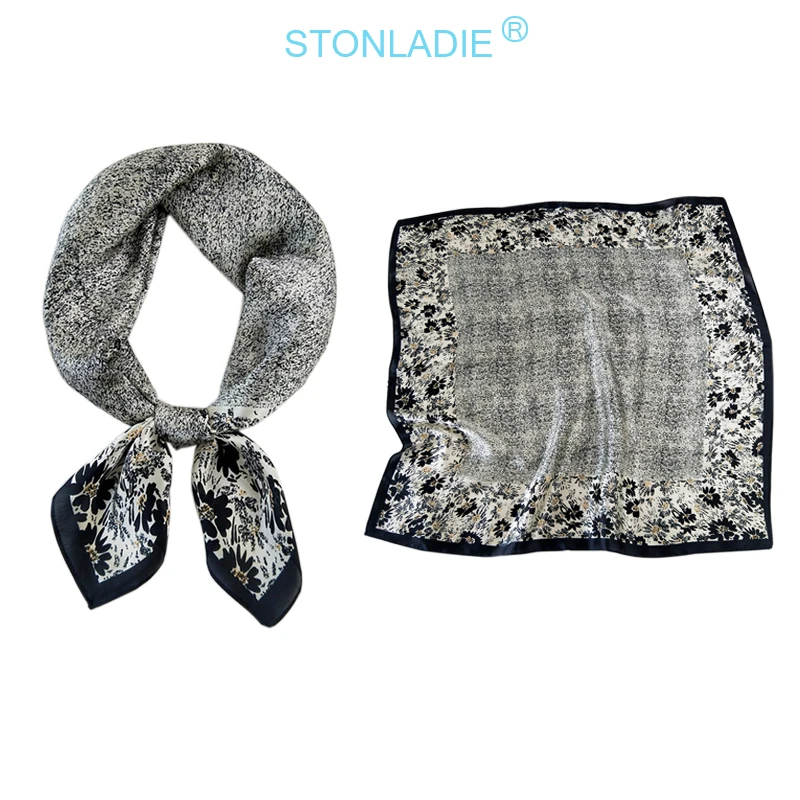 

Весна 2022, квадратные атласные шелковые шарфы для женщин, Дамский платок с новым принтом, вечерняя накидка на шею, женский подарок, аксессуар...