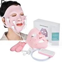 red led light photon therapy soft gel mask face massager with controller accupoint vibration anti wrinkles korean skincare tools