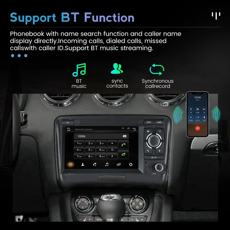 Автомагнитола для Audi TT MK2 8J 2006-2012 7 дюймов Android 11 DSP мультимедийный видеоплеер