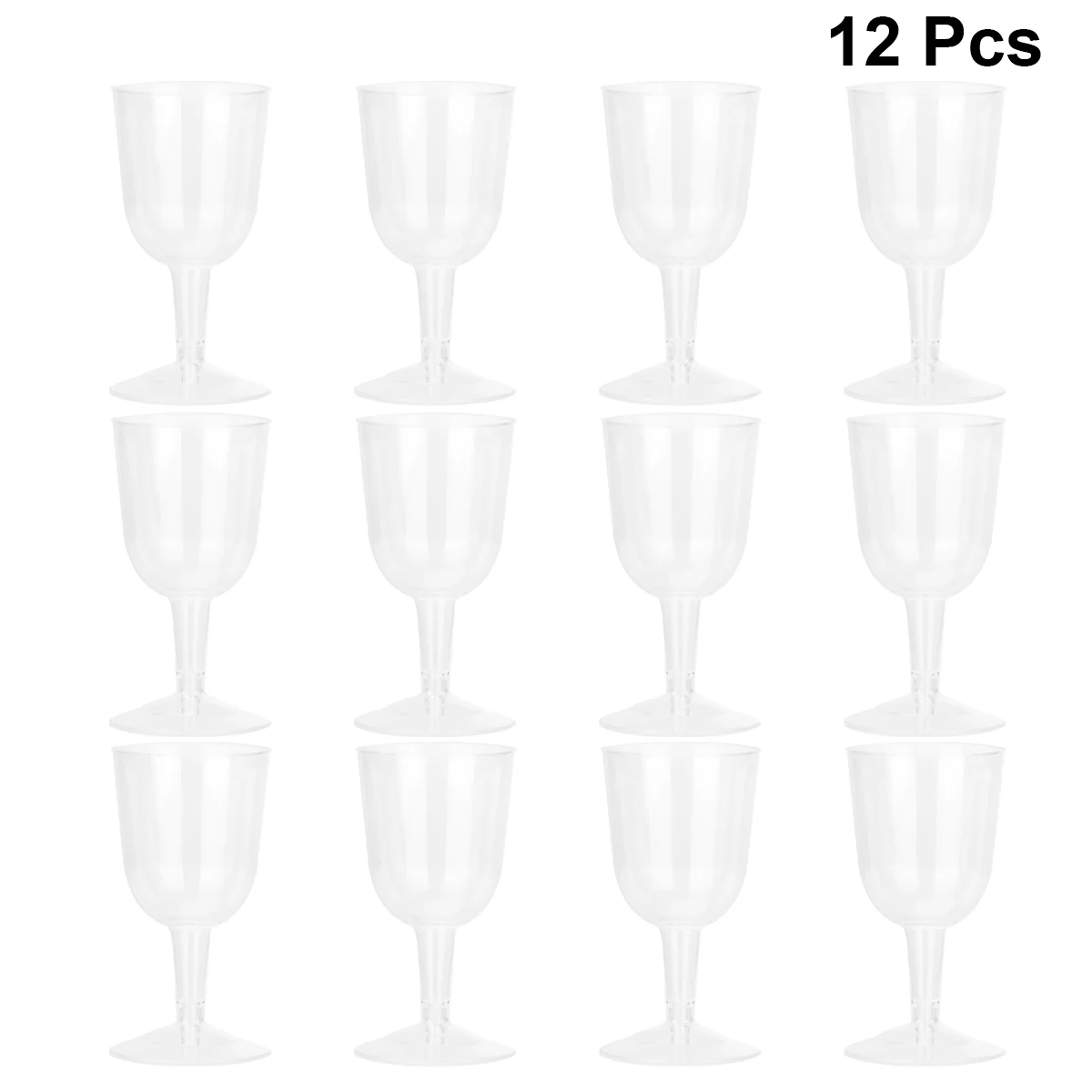 

12 Pcs Christmas Party Cups Supplies Plastic Drinking Glasses Stemware Disposable Champagne Flutes