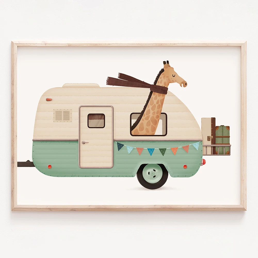 Настенный постер с принтом Мир животных для детской комнаты