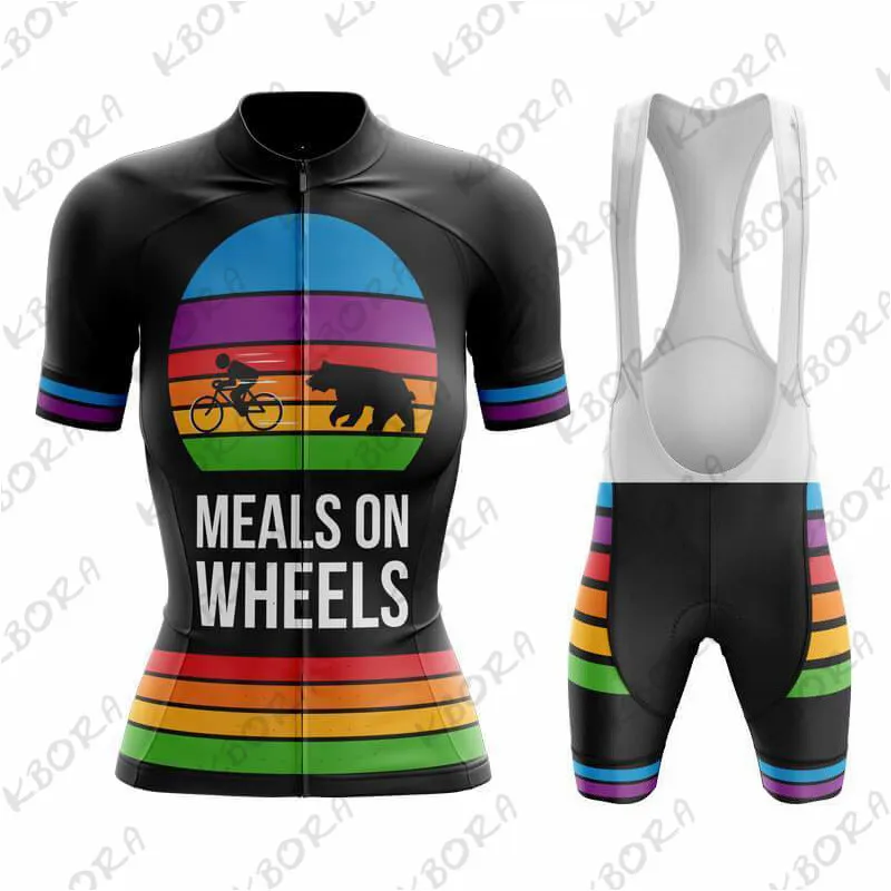 

2022 KBORA Women Rainbow Cycling Jersey Set MTB Bike Clothing Breathable Racing Bicycle Clothes Ropa Ciclismo Cycling Wear Suit