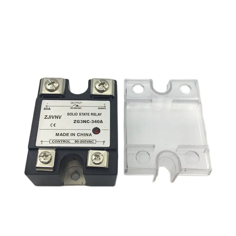 

10A 25A 40A 60A 80A 100A 120A Single Phase Solid State Relay AC-AC DC-AC DC-DC SSR 3-32V Input DC 24-380V AC Output DD/DA/AA