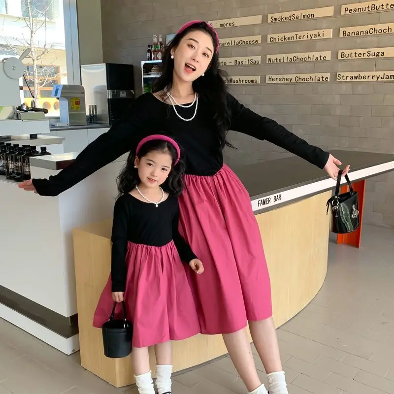 

Платье с длинным рукавом для мамы и дочки, осень 2023