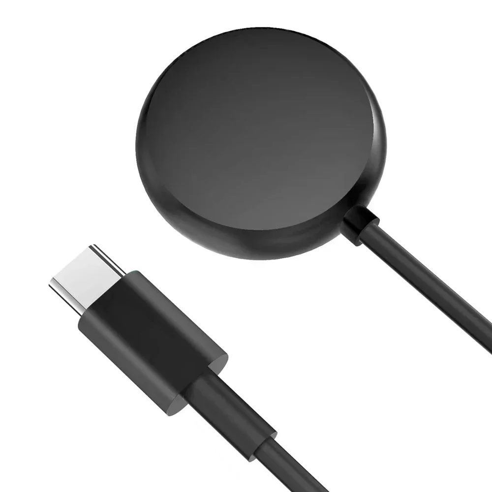 Фото Магнитный зарядный кабель для часов Google Pixel Gen 1, сменный зарядный кабель USB Type-C, черный, 3,3 фута (100 см), отличное качество №1