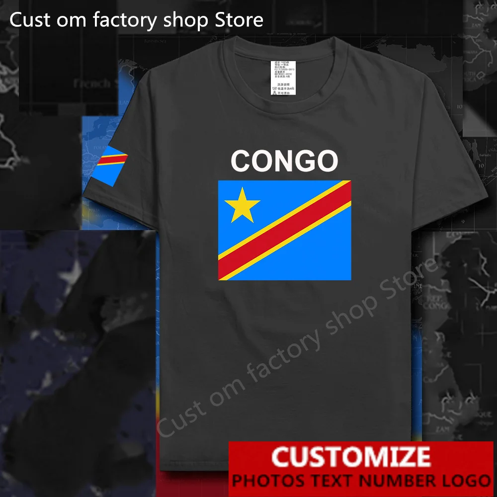 

Congo Patriots Fashion Trend T-Shirt Country Flag ​T shirt DIY Name Number LOGO Cotton T-shirts Men Women Loose Casual T-shirt