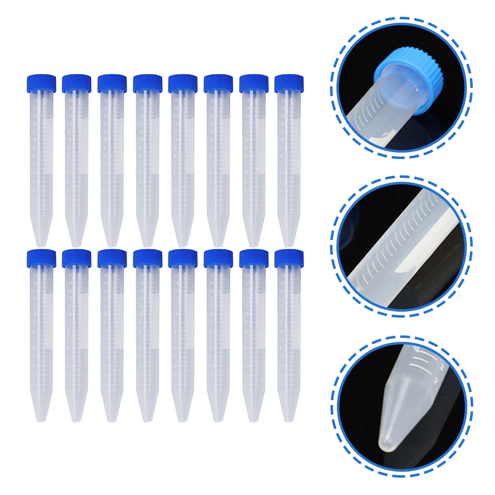 

30pcs Terrariums Centrifuge Tube 15ml Test Tube With Screw Caps Atomization Tube Supply