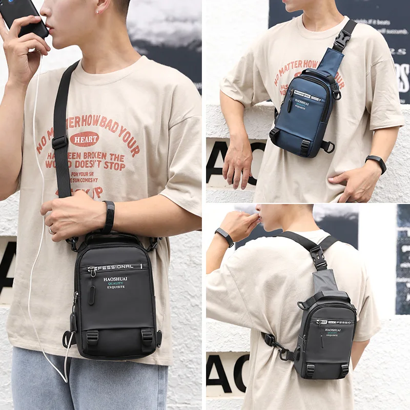 Multifunctional Men's Crossbody Bags  Waterproof Sports Side Bag For Men Summer Men's Backpack  Fanny Pack 25cm high Handbag