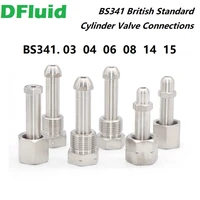 ss316l bs341 no 3 bs341 4 6 8 14 15 cylinder valve connection g58rhlh to npt14 male stainless steel british cylinder fittings