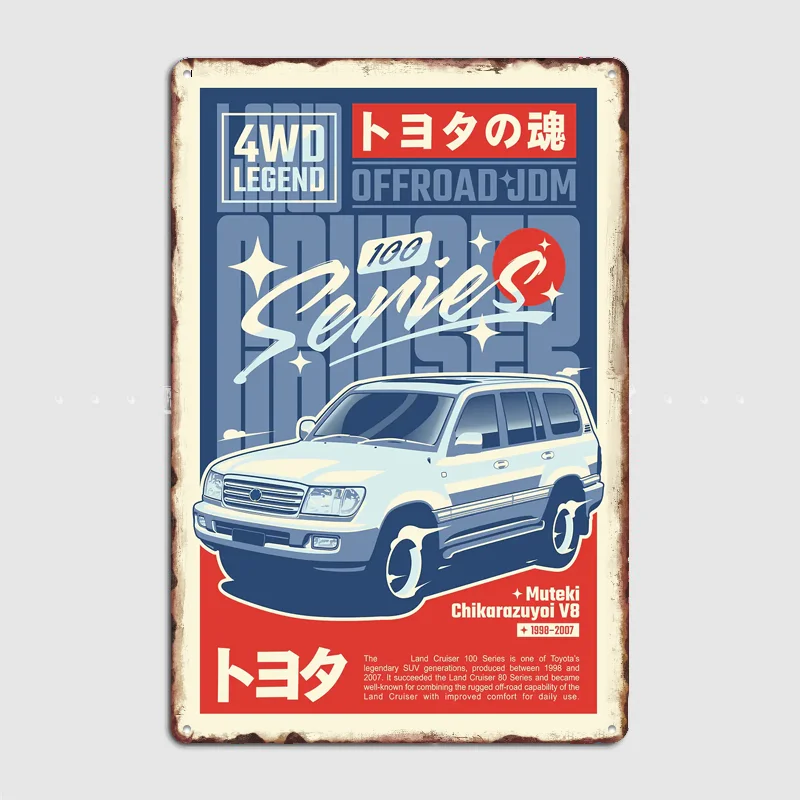 Фото Металлический постер/табличка для автомобиля Land Cruiser серий 70, 80, 100, на заказ, для интерьера, для автоклуба, для дома, настенный декор №2