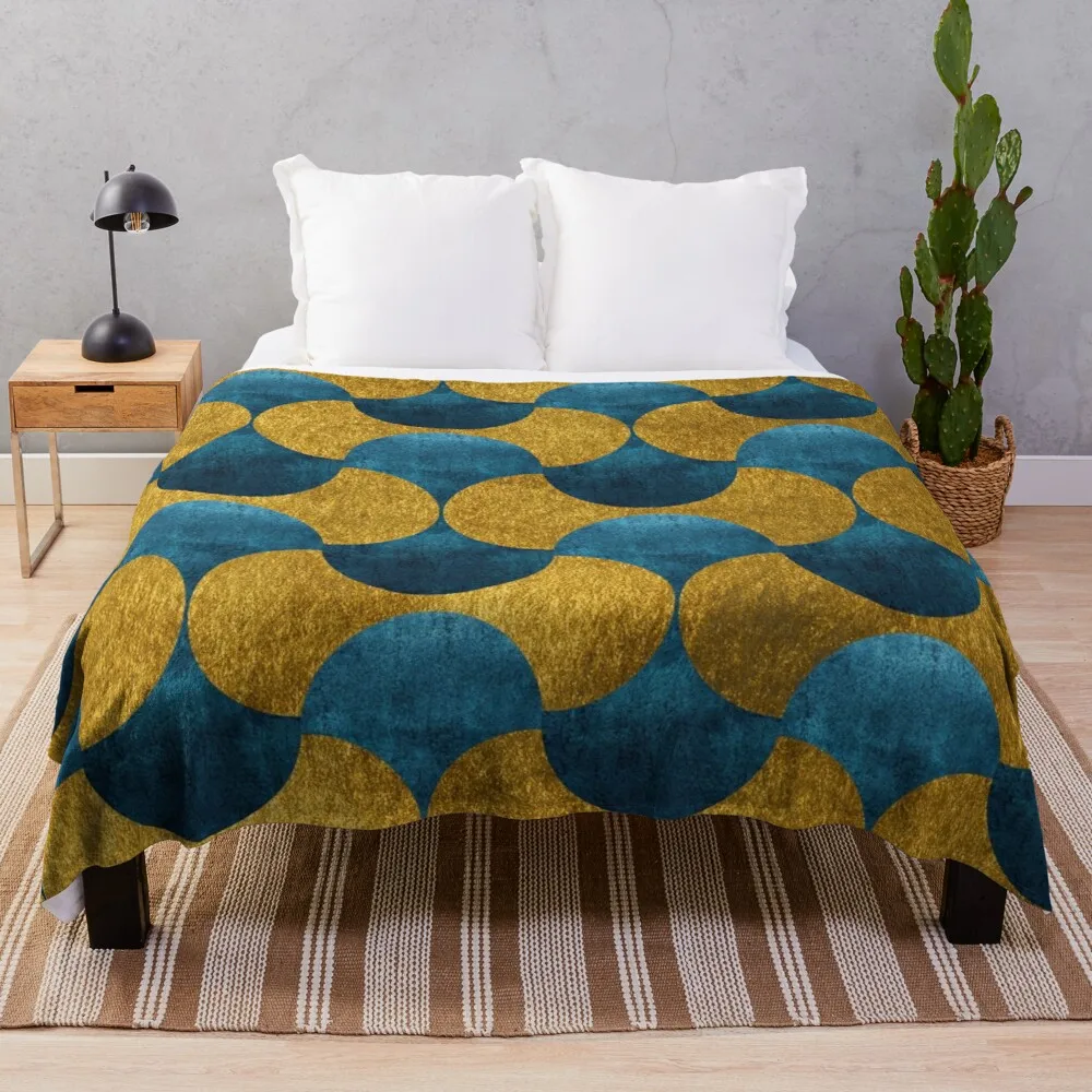 

Dubai Nights Gold and Teal Pattern Throw Blanket moving blanket throw and blanket