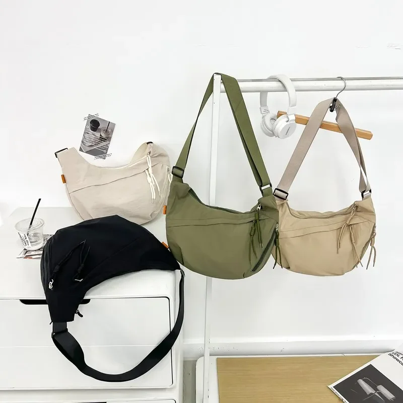 Повседневные нейлоновые сумки на ремне молнии Лидер продаж 2024 однотонные