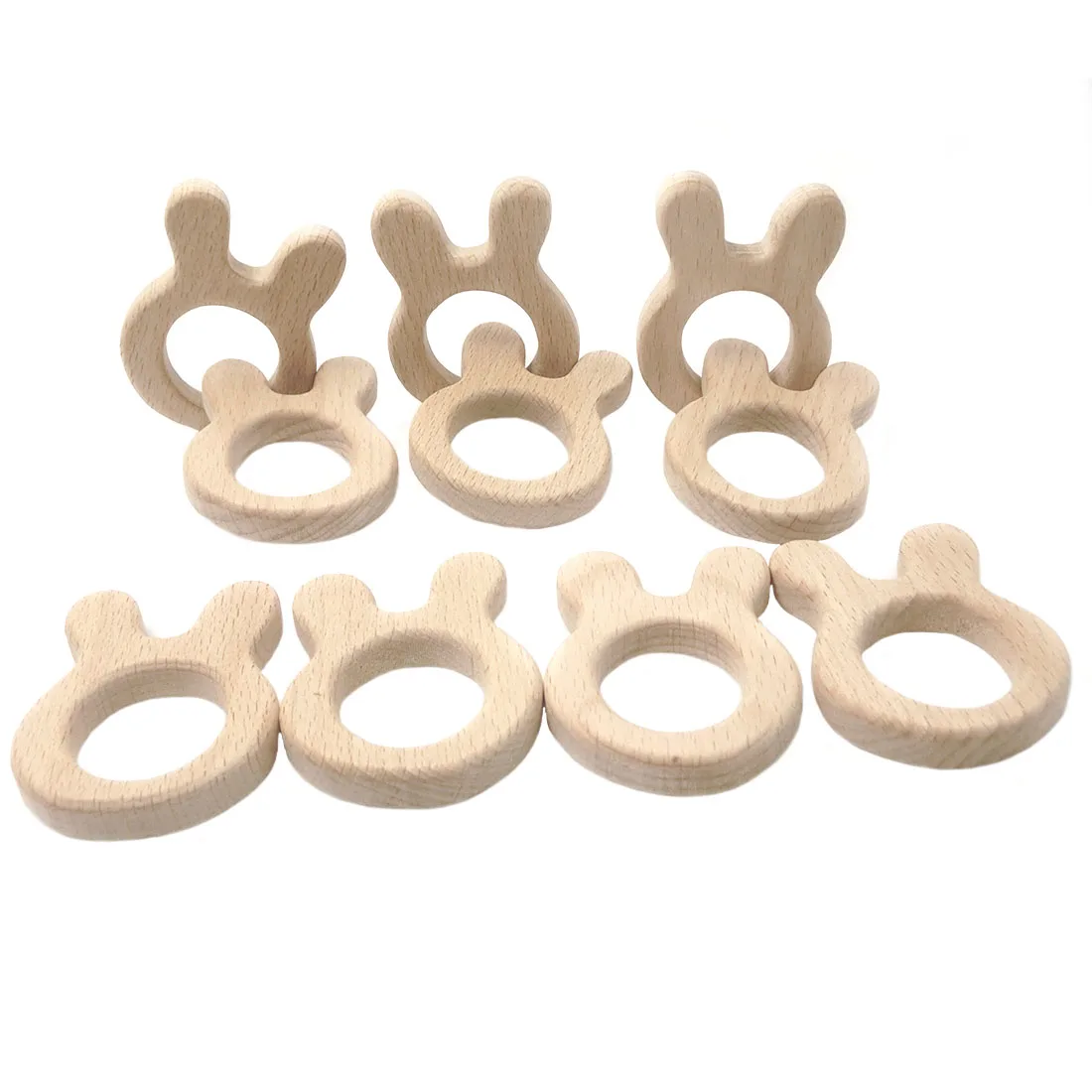 ABCPICK Деревянный Буковый кролик самодельная цепочка для соски аксессуары