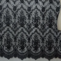 3mlot classical design nylon dress eyelash lace trim soft black white french bilateral chantilly lace fabric 150cm