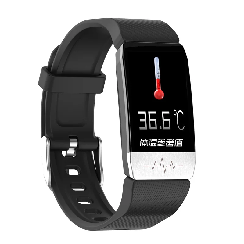 

T1 Fitness Tracker Body Temperature ECG Smart Bracelet Heart Rate Monitor Smart Watch Music Control Sport Band t1s for Men Women