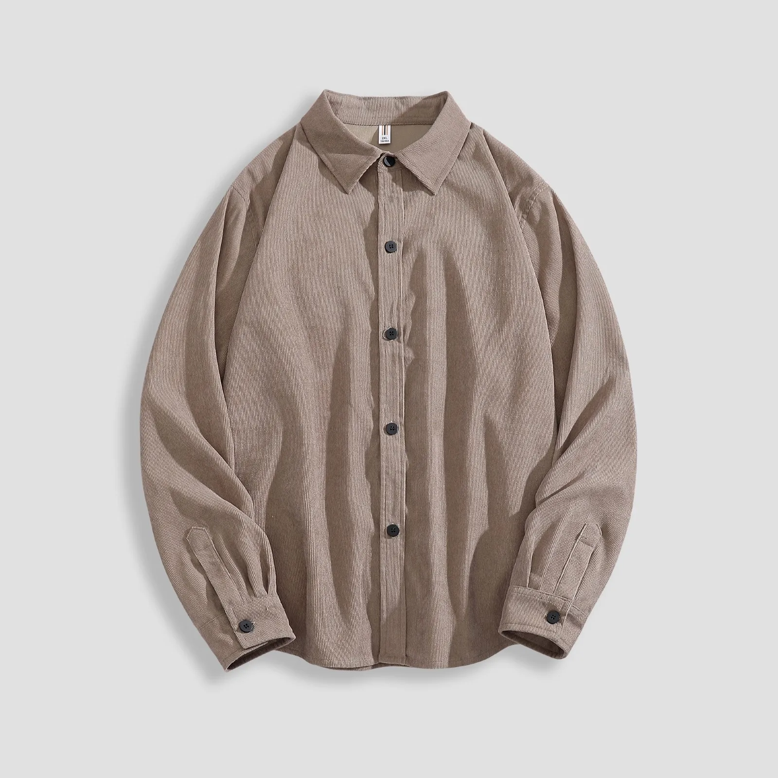 

Formal Dress Shirt Men Autumn Winter Single Breasted Corduroy Casual Lapel Beach Long Sleeve Vacation Cold Gear Shirts Men