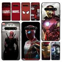 marvel avengers hero for lg v50 v60 g8 thinq 5g k51s k41s k71 k61 q60 v30 k92 k22 silicone soft tpu black phone case cover capa