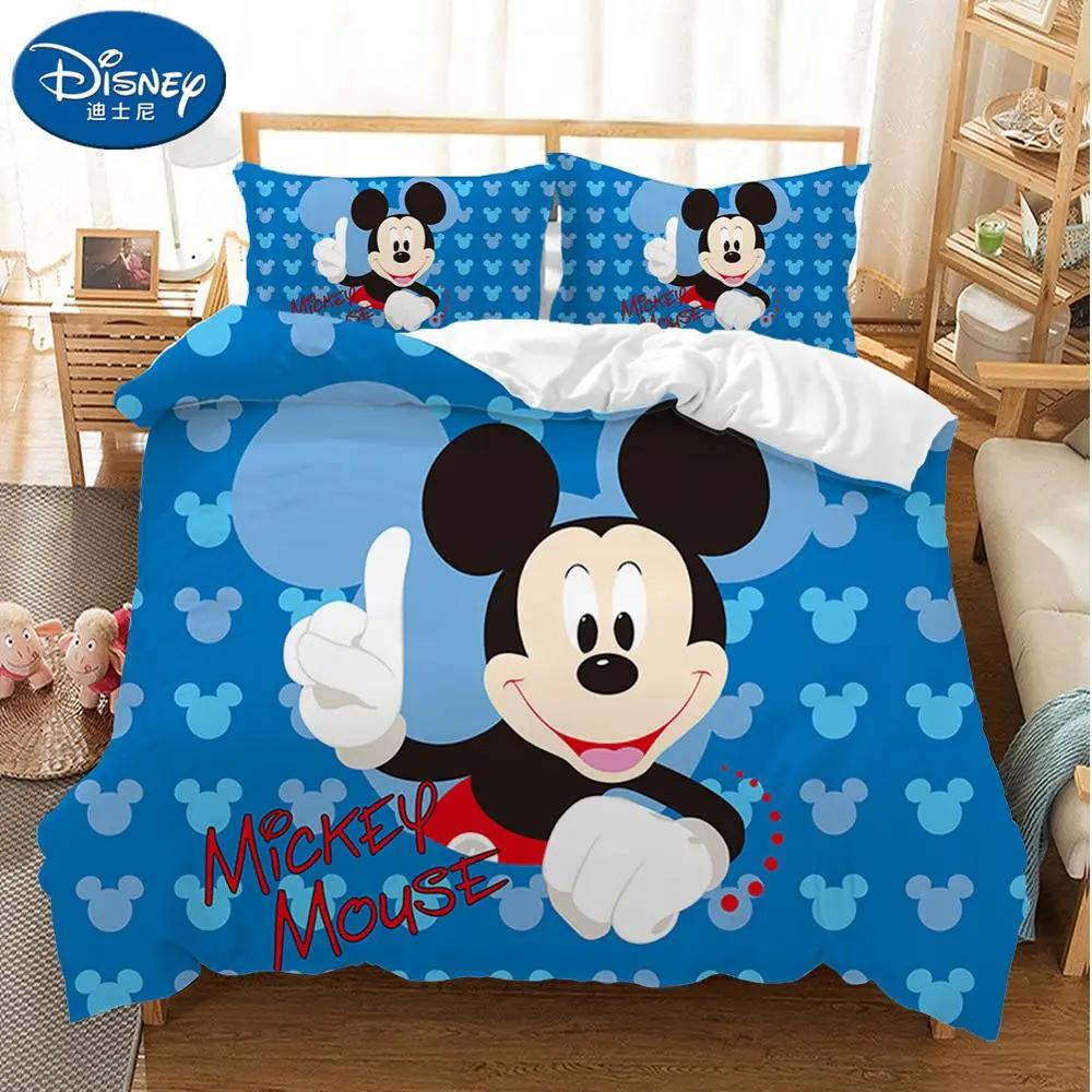 

Disney Mickey Mouse Kids Bed Bedding Sets Cartoon Girls Duvet Cover Bedclothes Children Birthday Gift Dropshipping