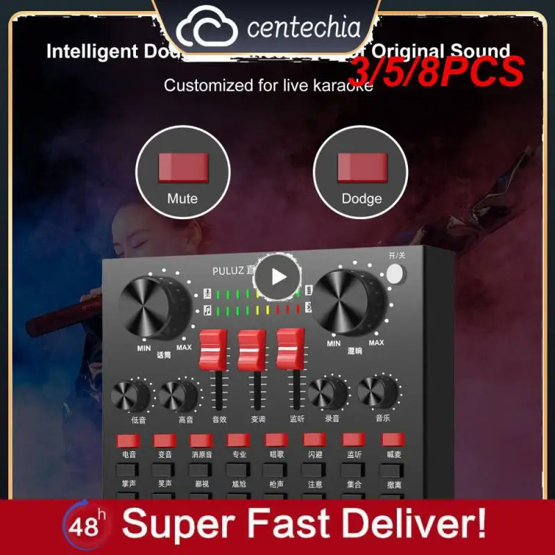 

3/5/8PCS Puluz Live Singing Recording Sound Karaoke Sound Mixer Sound Mixer For Mobile Phone