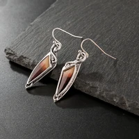 popular creative artificial gem flower earrings fashion personality silver plated synthetic shell pendant earrings