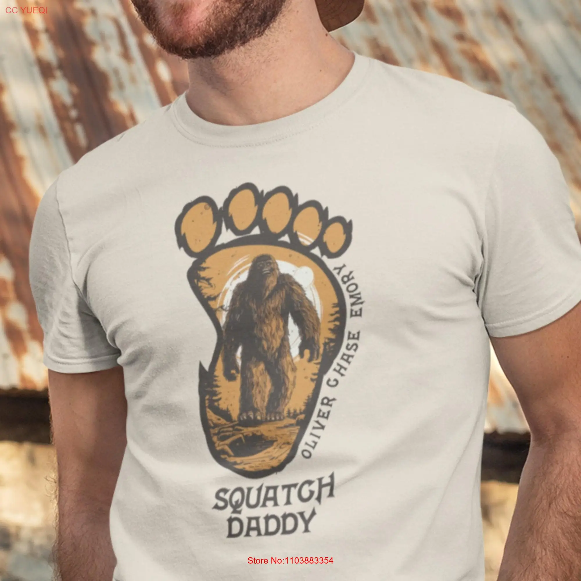 Футболка Squatch для папы персонализированная футболка спящего бигфута отца на День