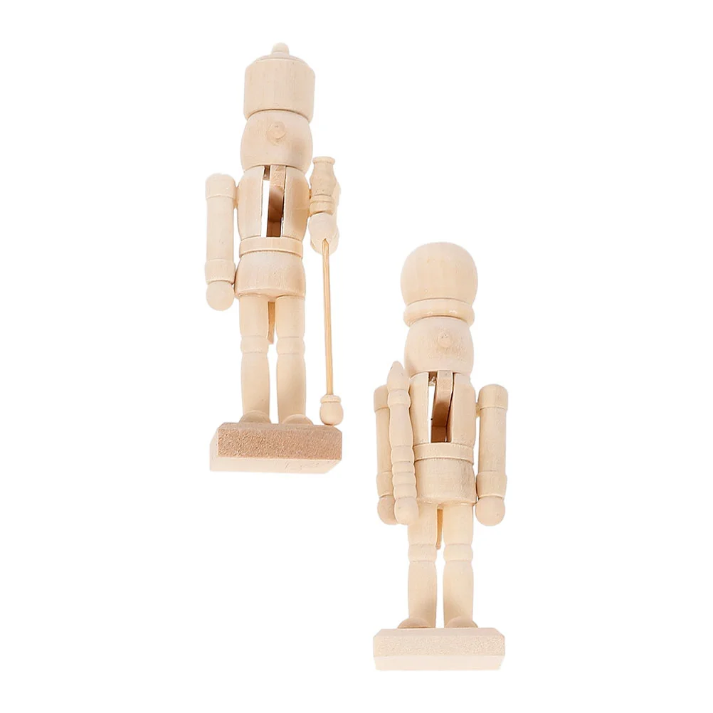 

Nutcracker Unpainted Wooden Soldier Puppet Figurines Diy Unfinished Ornament Christmas Blank Wood Walnut Holiday Ornamentscraft