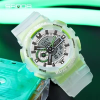 snada 2022 new mens watches sports electronic wristwatch waterproof fashion fluorescent dual display digital quartz watch 3029