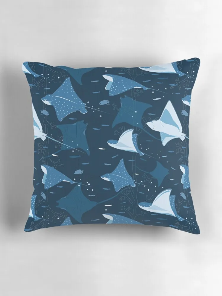 Синие декоративные подушки Flying stingrays наволочки для гостиной Рождественская