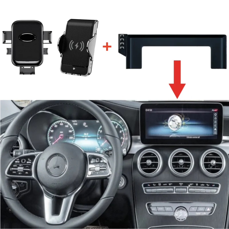 Автомобильный держатель телефона для Mercedes-Benz C Class W205 2019 - 2022 GLC X253 2020 -2022 10 25