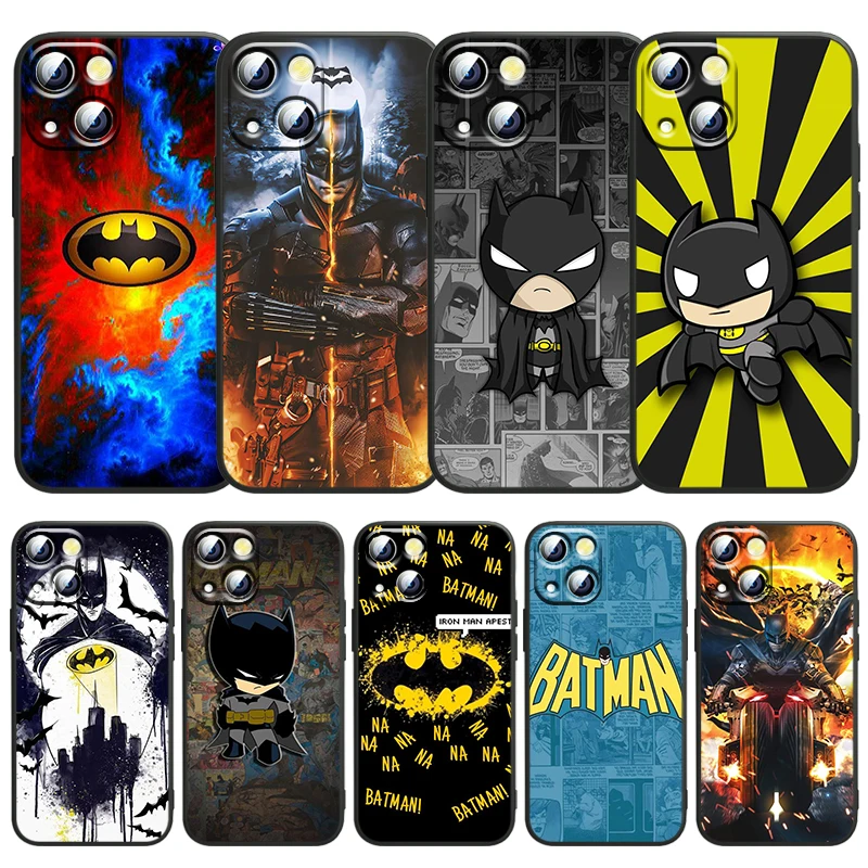 

Justice League Batman Heroes Phone Case For Apple iPhone 14 13 12 11 SE XS XR X 7 8 mini Plus Pro MAX 2020 Black Soft FUnda TPU