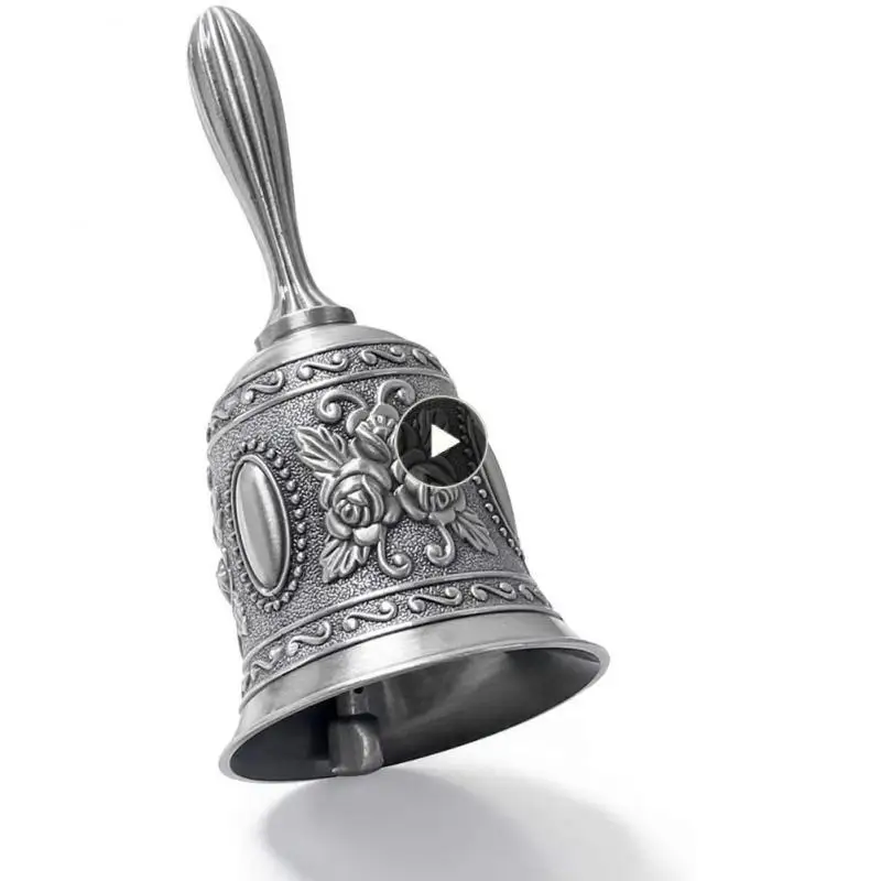 

Retro Hand Held Service Call Bell Ornate Wide Applications Brass Handicraft Bell Antique Electroplating Metal Call Bells Alarm