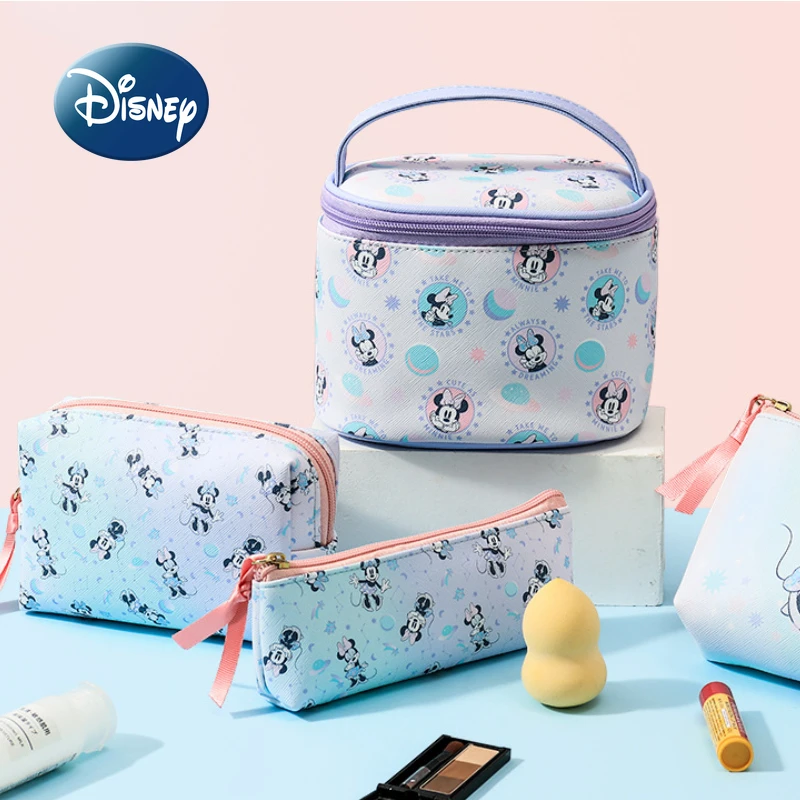 

Disney Minnie's Original New Cosmetic Bag Cartoon Cute Lipstick Storage Bag Luxury Brand Fashion Travel Storage Bag Wash Bag