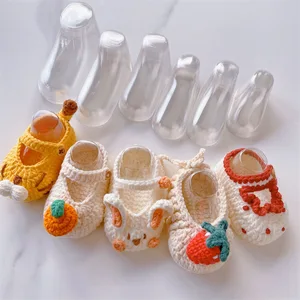 Imported 10Pcs PVC Transparent Plastic Small Foot Model Baby Shoe Supports Not Easily Deformed Reusable