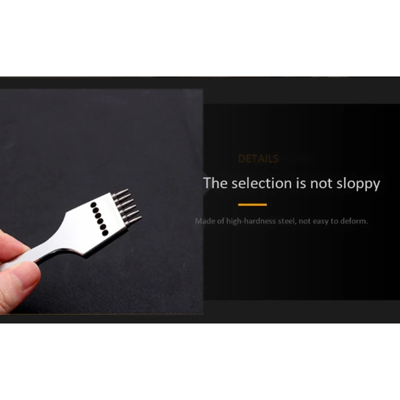 

3Pcs 4mm Leather Craft Round Hole Leather Puncher Detachable Seam Punching Chisel Tool/Set