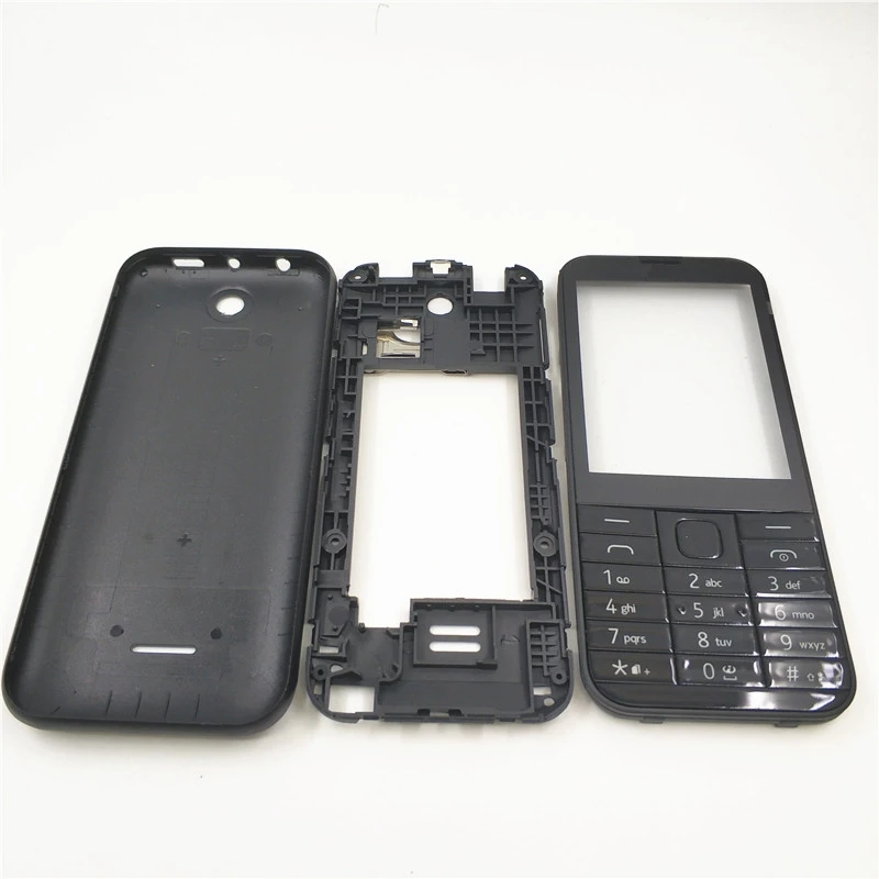 

New Full Complete Mobile Phone Housing Cover Case+English Keypad for Nokia Asha 225 N225