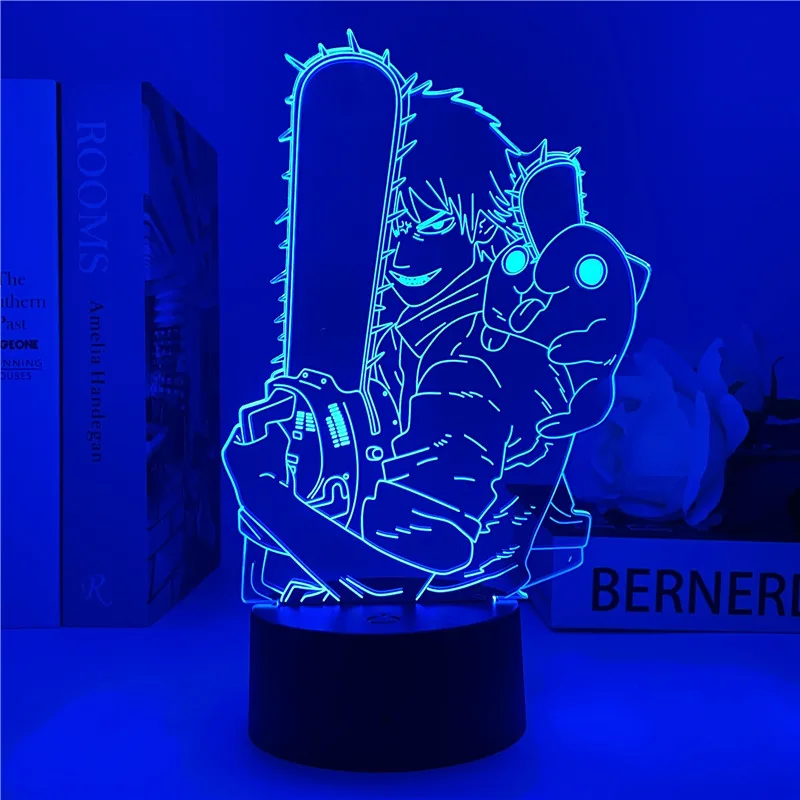

Anime LED Light Chainsaw Man for Bedroom Decoration Nightlight Birthday Gifts Room Decor Table 3D Lamps Chainsaw Man
