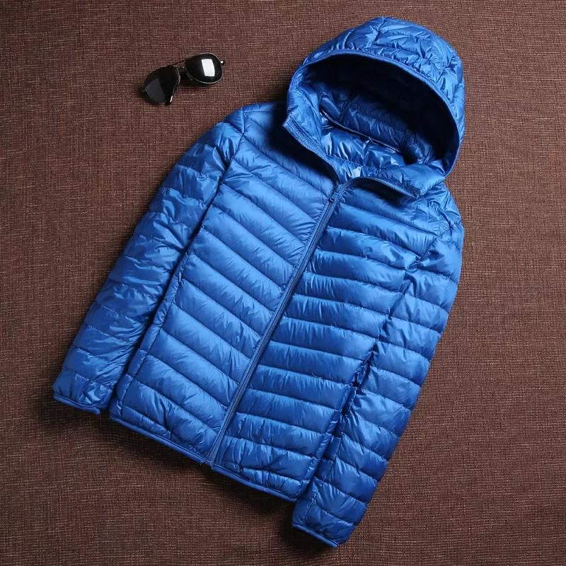 New2022 Winter Fashion Brand Ultra Light Duck Down Jacket Mens Korean Streetwear Feather Coats Stand Collar Warm Men Clothes