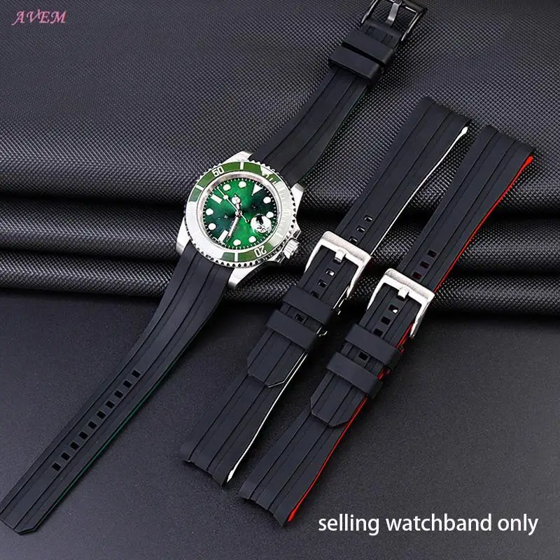 

20mm 22mm soft silicone watch band for Seiko Omage citizen BN0193 curved interface wristband bracelet strap
