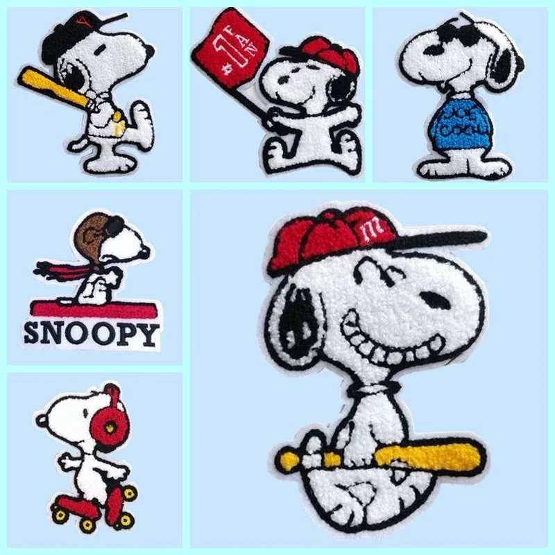

Snoopy Anime Dog Patch Embroidered Clothes Patches Garment Stickers DIY Clothing Thermoadhesive Bag T-shirts Sewing Applique