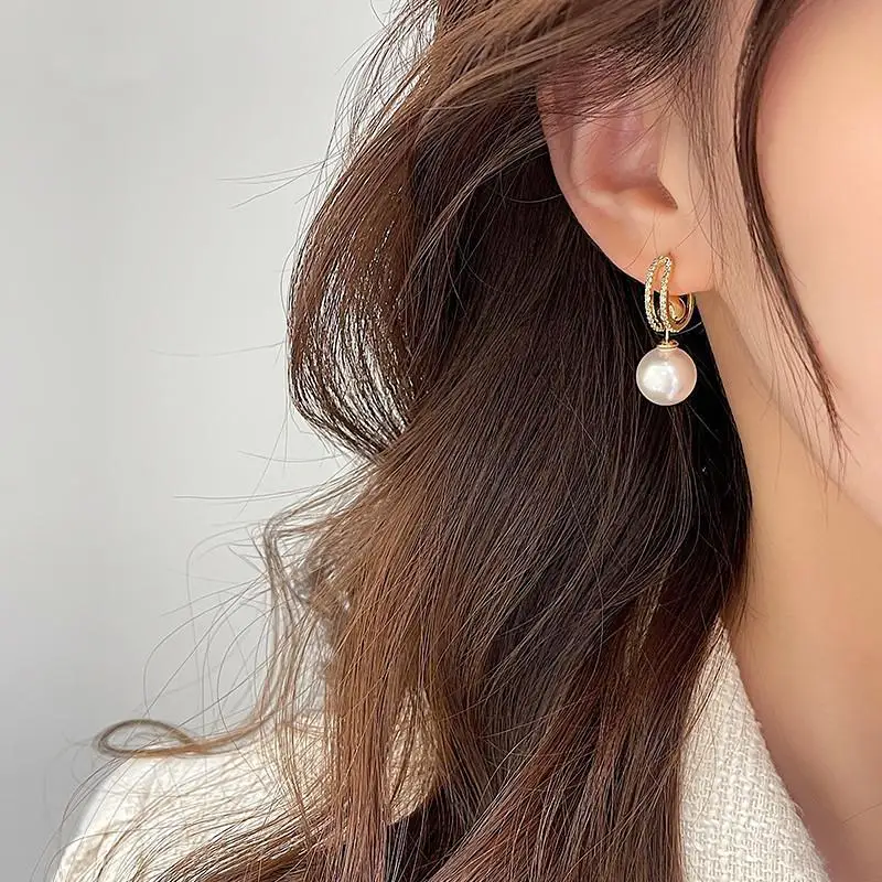 

Ear Studs Sterling Silver 925 Earrings For Women Japanese And Korean Style Simple Pearl Gold Modelling 2022 New Fashion As Gifts