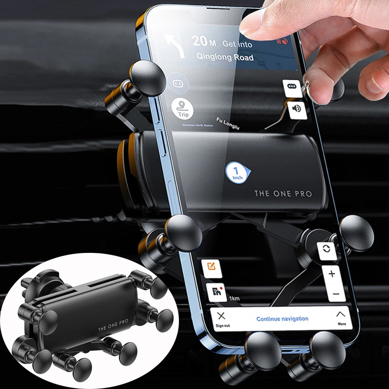 

Gravity Mobile Phone Holder Air Conditioner Air Outlet Clip Holder Car GPS Navigation Holder for IPhone 12 13 14 Redmi Samsung