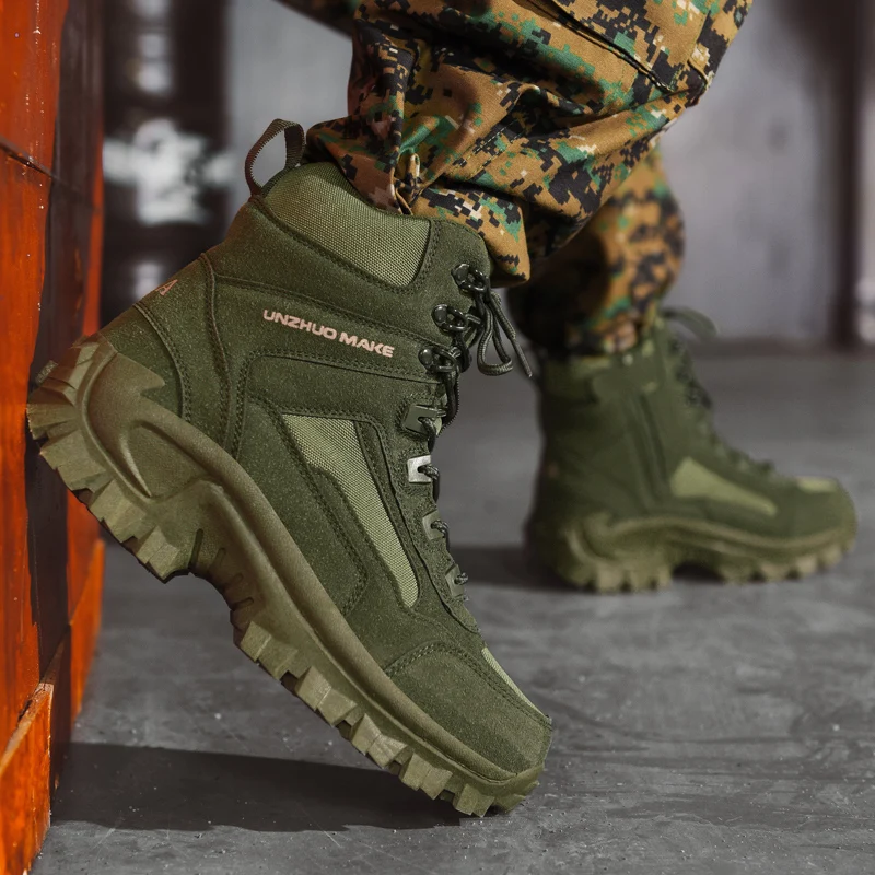 2022 Outdoor Military Tactical Boots for Men Combat Army Boot Top Quality Trekking Hiking Shoes Men Hunting Boots Big Size 39-46