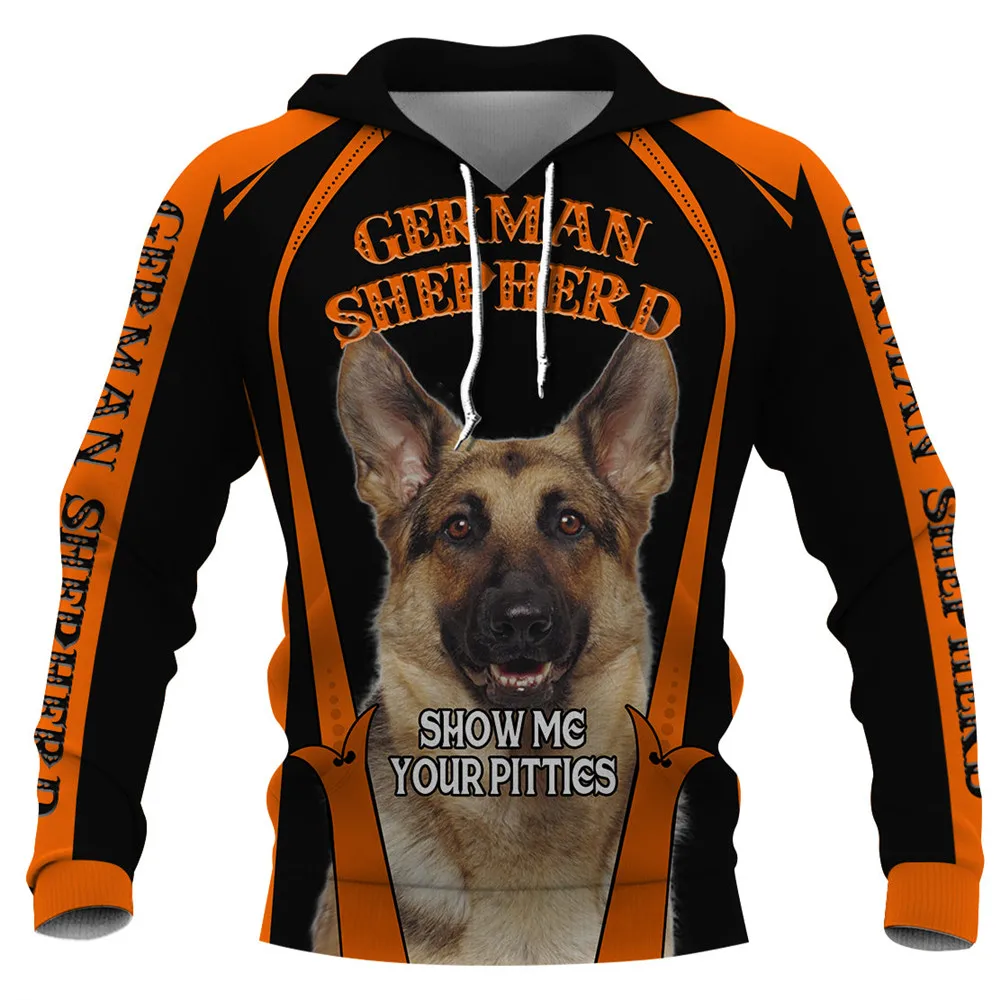 

CLOOCL German Shepherd Hoodies 3D Graphic Show Me Your Pitties Sweatshirts Chihuahua Hoodies Fashion Sportswear Men Clothing