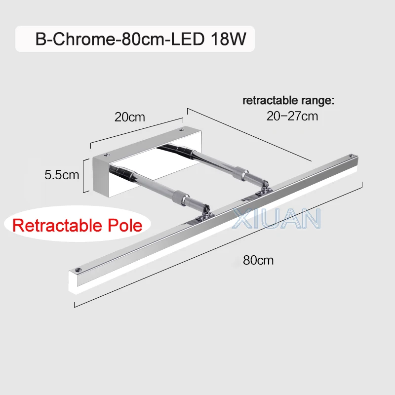 

Настенные светильники XIUAN выдвижные зеркальные черные хромом 220В