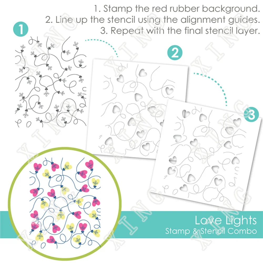 

New Valentine's Day Love Lights Silicone Stamps Layering Stencils Diy Paper Card Scrapbooking Coloring Decoration Embossing Mold