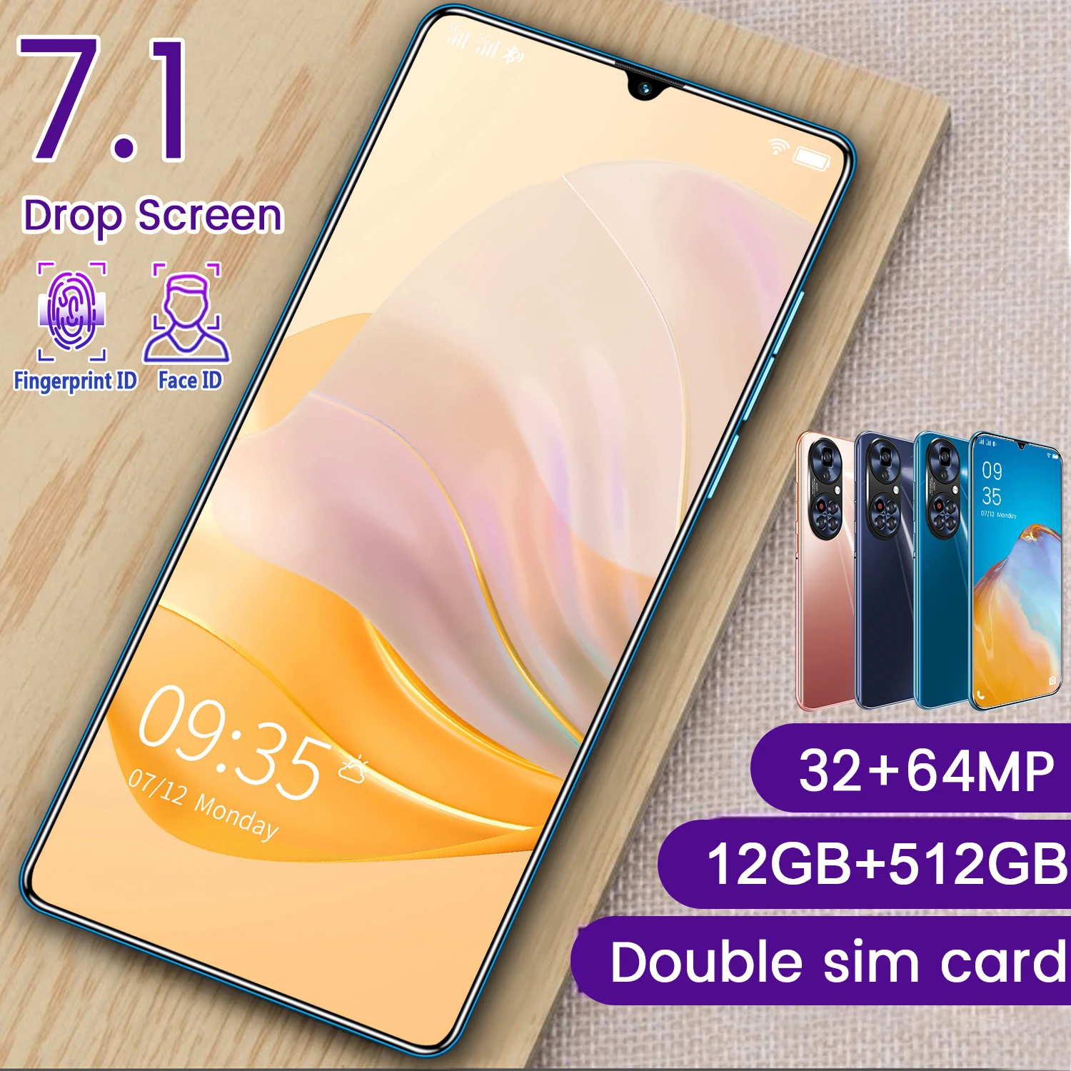 Смартфон глобальная версия P50 Huawie 12 Гб ОЗУ 512 ПЗУ Android 10 0 7 1 дюйма дешевые мобильные