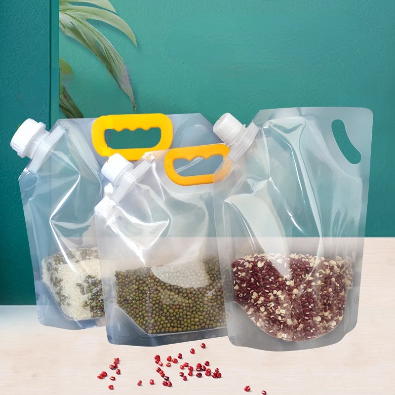 

Прозрачная сумка для хранения и запечатывания зерна Влагостойкая и защищающая от насекомых Толстая Портативная сумка для пищевых продуктов, Кухня