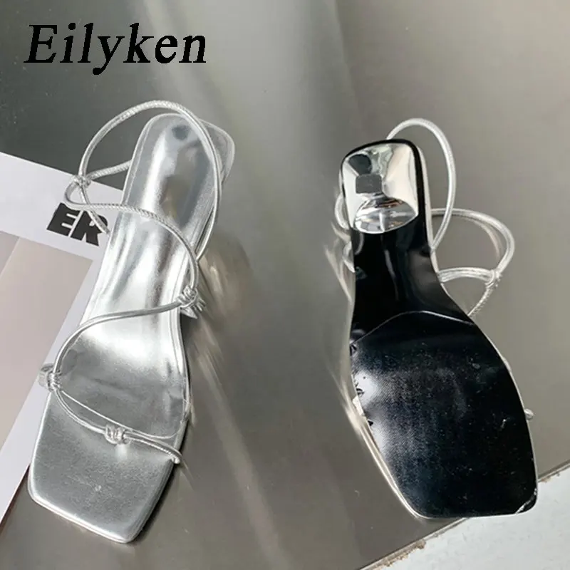 

Eilyken/женские Босоножки с открытым носком в уличном стиле; Модная женская обувь на тонком низком каблуке с узкими лентами без застежки для свадебной вечеринки